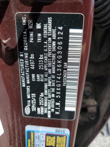 2019 Kia Optima Lx VIN: 5XXGT4L36KG306124 Lot: 59524644