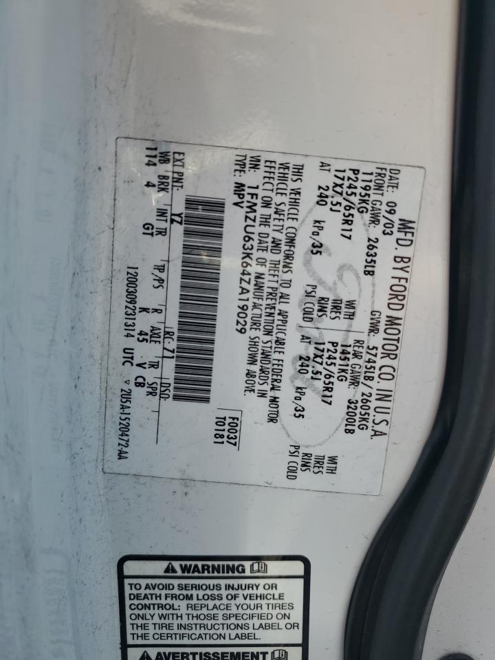 1FMZU63K64ZA19029 2004 Ford Explorer Xlt