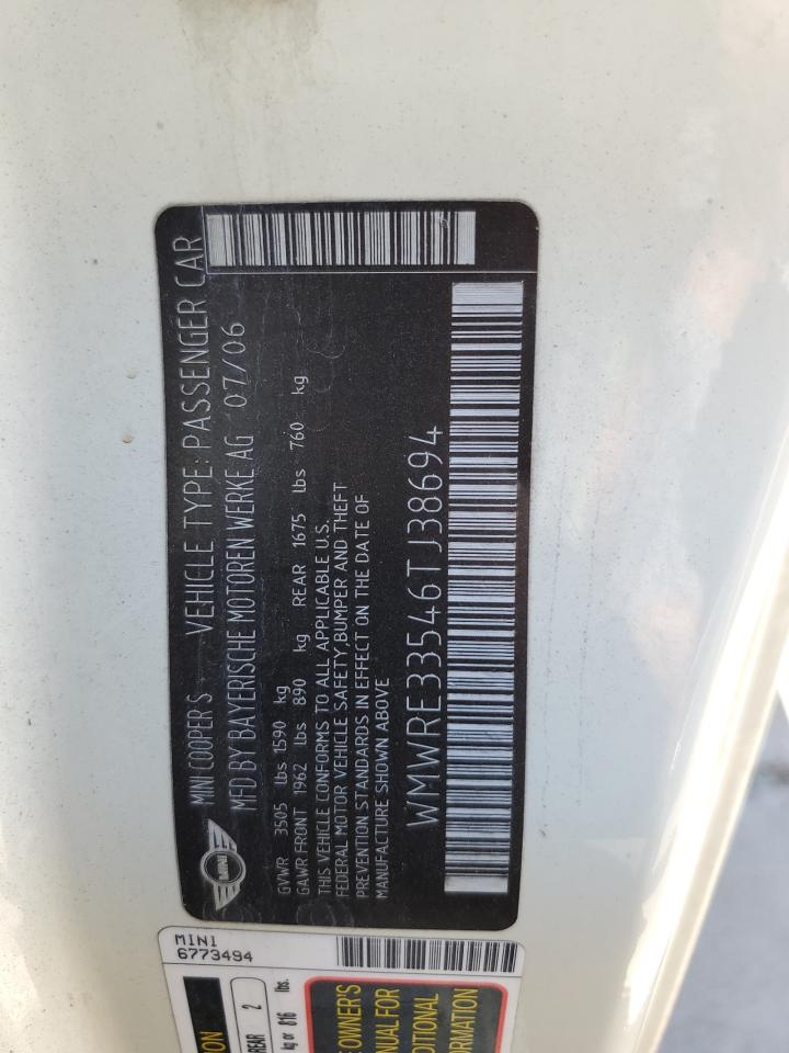 WMWRE33546TJ38694 2006 Mini Cooper S