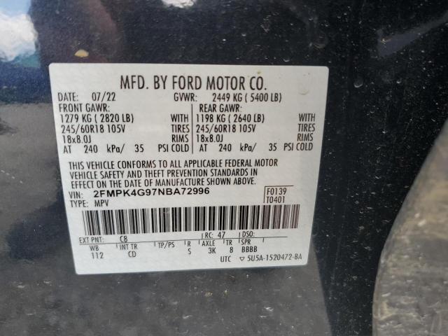 2022 Ford Edge Se VIN: 2FMPK4G97NBA72996 Lot: 57300444