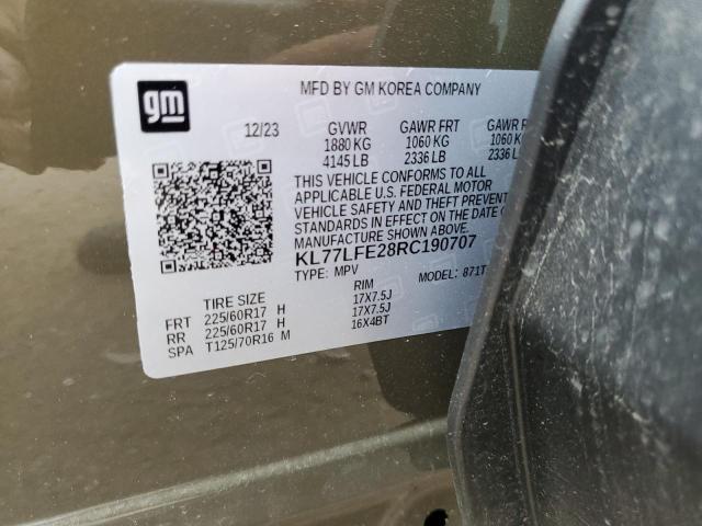 2024 Chevrolet Trax Ls VIN: KL77LFE28RC190707 Lot: 60227014