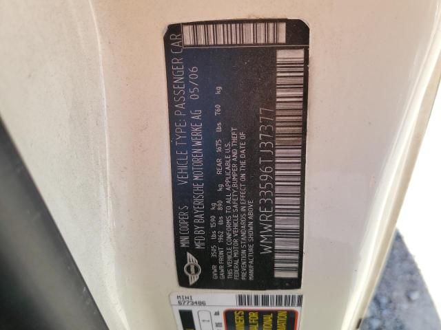 2006 Mini Cooper S VIN: WMWRE33596TJ37377 Lot: 57508034