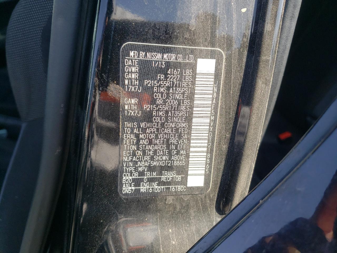 JN8AF5MVXDT218865 2013 Nissan Juke S