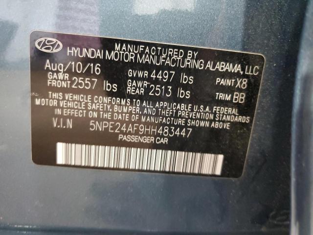 2017 Hyundai Sonata Se VIN: 5NPE24AF9HH483447 Lot: 58728254