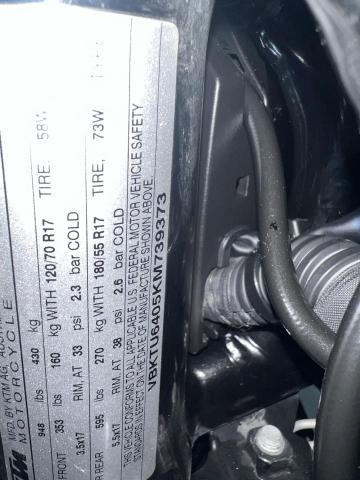 2019 Ktm 790 Duke VIN: VBKTU6405KM739373 Lot: 58276164