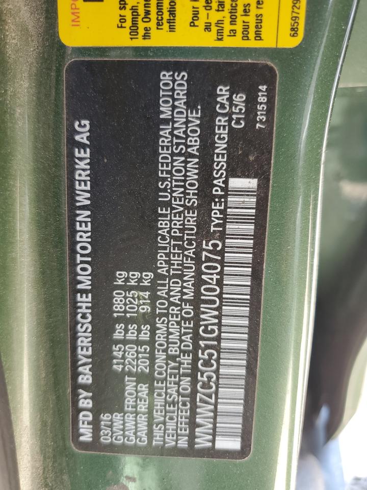 WMWZC5C51GWU04075 2016 Mini Cooper S Countryman