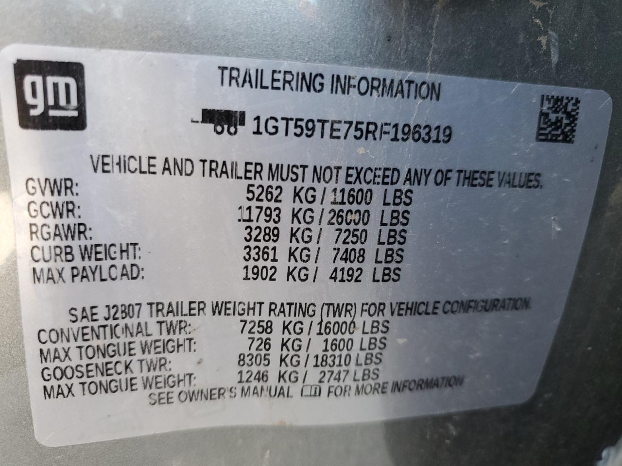 1GT59TE75RF196319 2024 GMC Sierra K3500 Sle