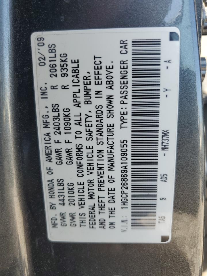 1HGCP26869A109055 2009 Honda Accord Exl
