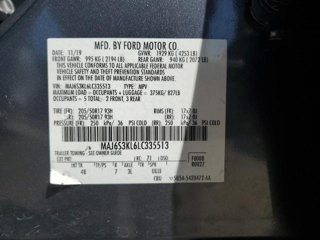 2020 FORD ECOSPORT T - MAJ6S3KL6LC335513