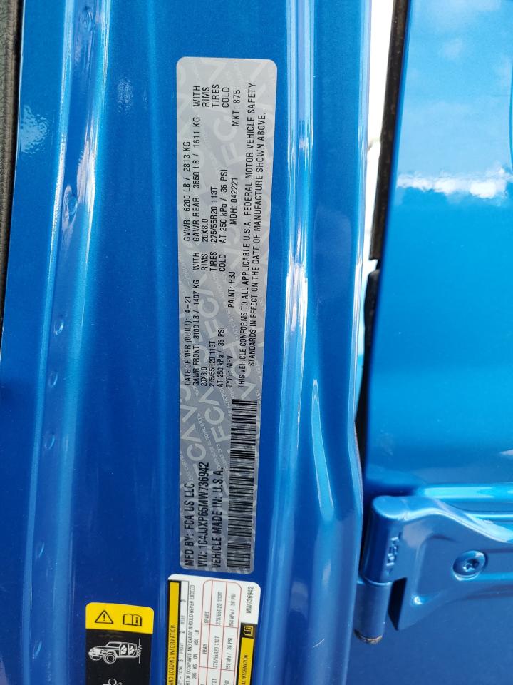 1C4JJXP65MW736942 2021 Jeep Wrangler Unlimited Sahara 4Xe