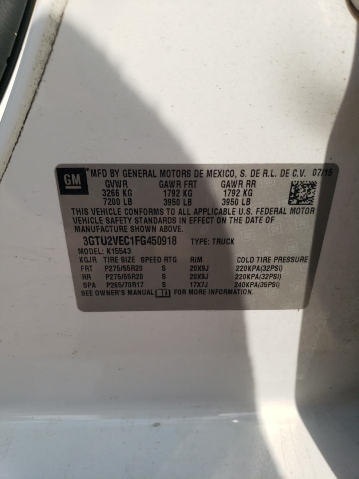 3GTU2VEC1FG450918 2015 GMC Sierra K1500 Slt