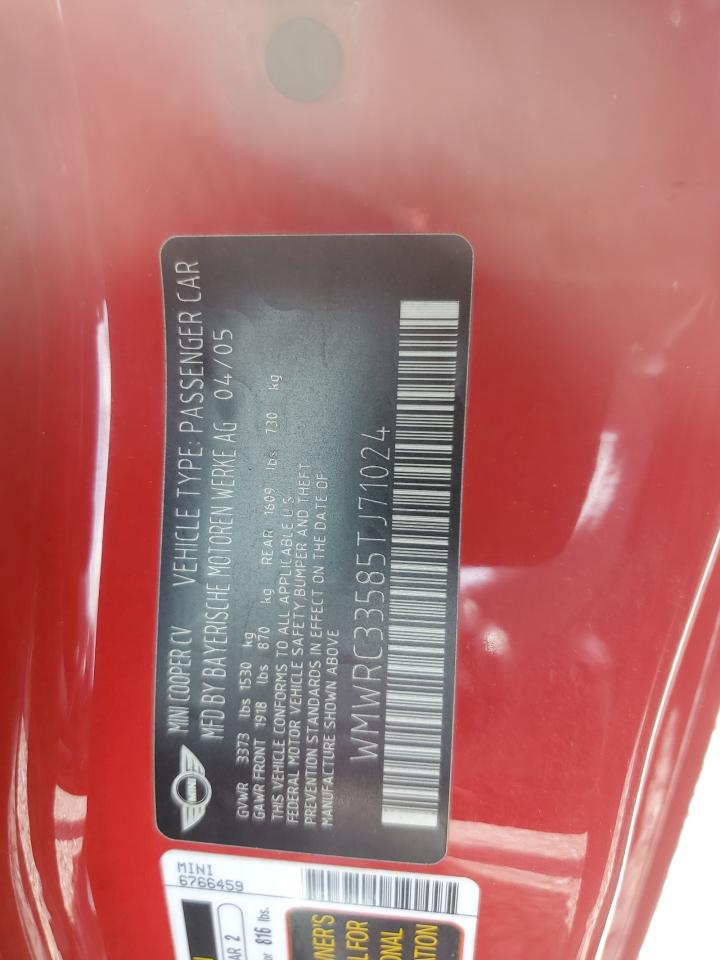WMWRC33585TJ71024 2005 Mini Cooper