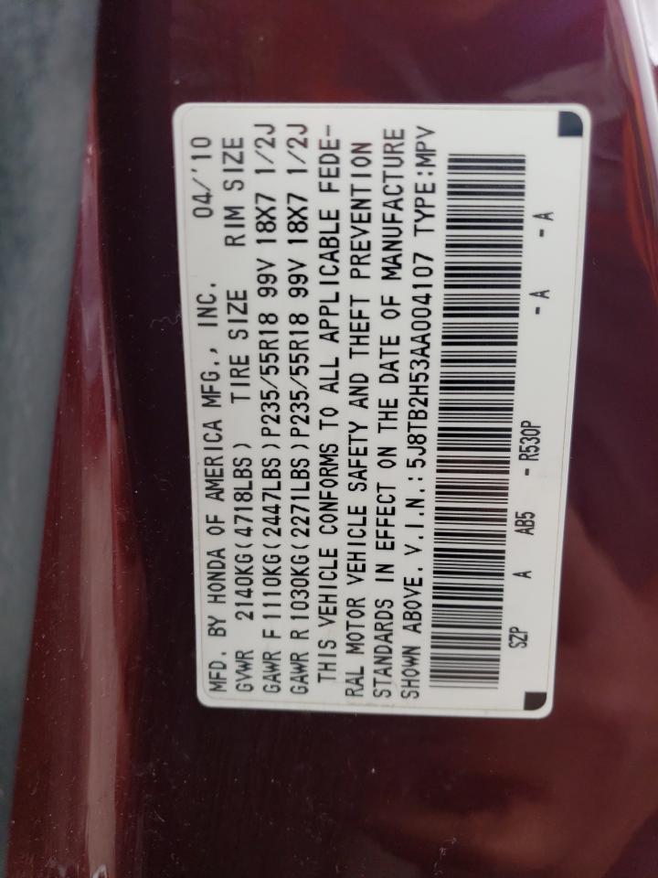 5J8TB2H53AA004107 2010 Acura Rdx Technology