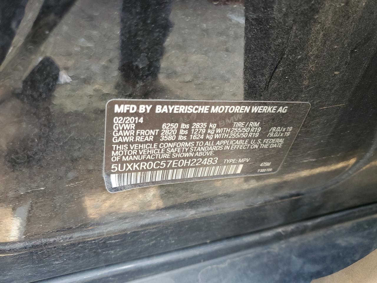 5UXKR0C57E0H22483 2014 BMW X5 xDrive35I