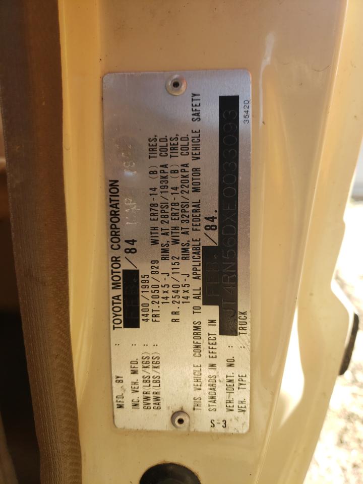 JT4RN56DXE0033093 1984 Toyota Pickup Xtracab Rn56 Dlx