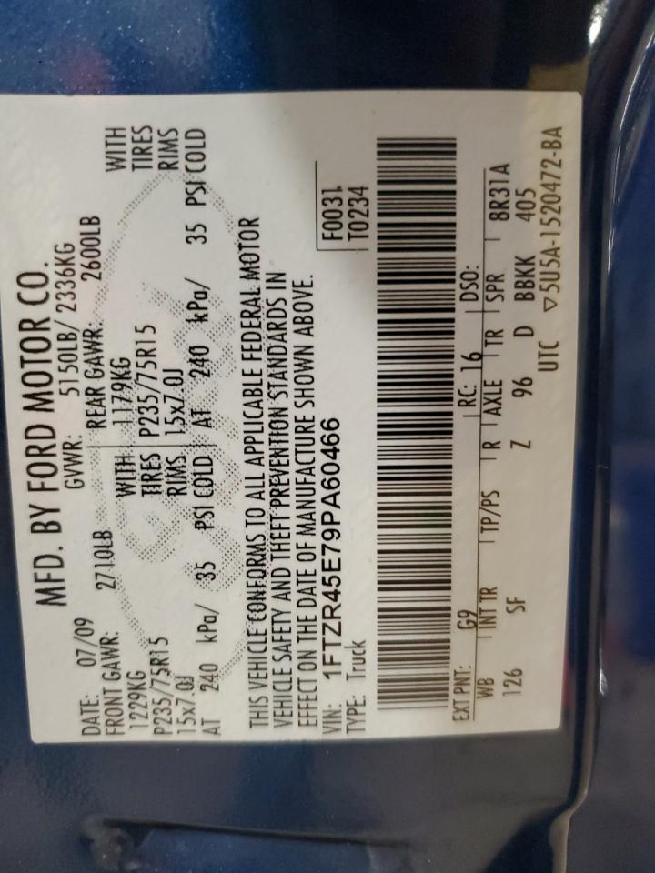 1FTZR45E79PA60466 2009 Ford Ranger Super Cab