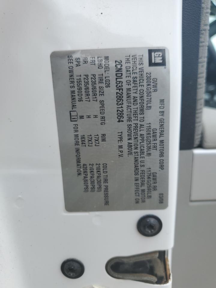 2CNDL63F286312864 2008 Chevrolet Equinox Lt