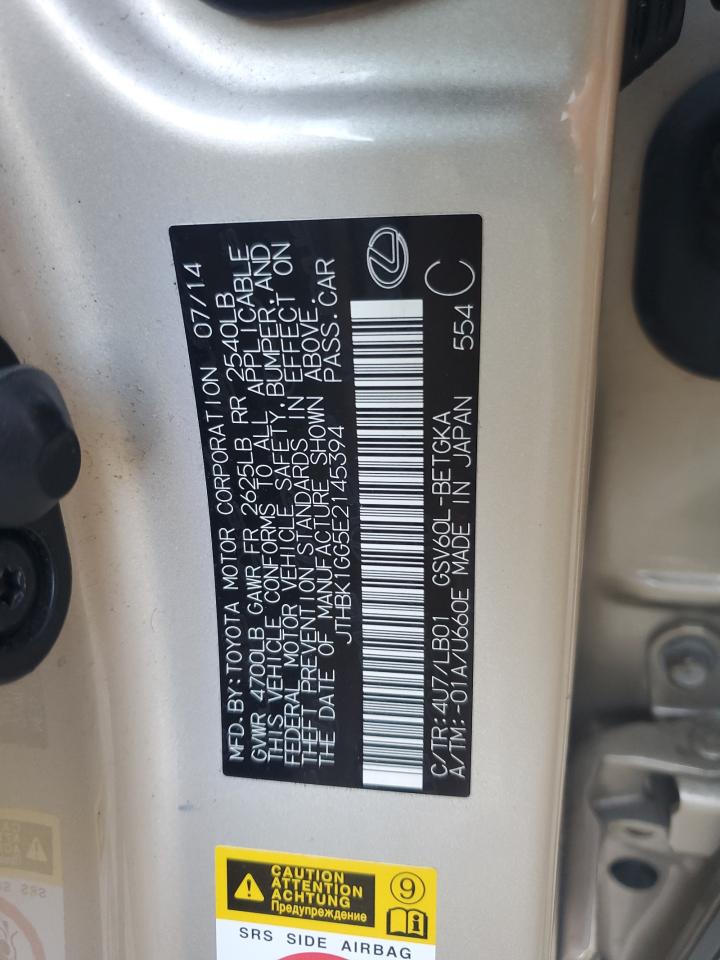 JTHBK1GG5E2145394 2014 Lexus Es 350