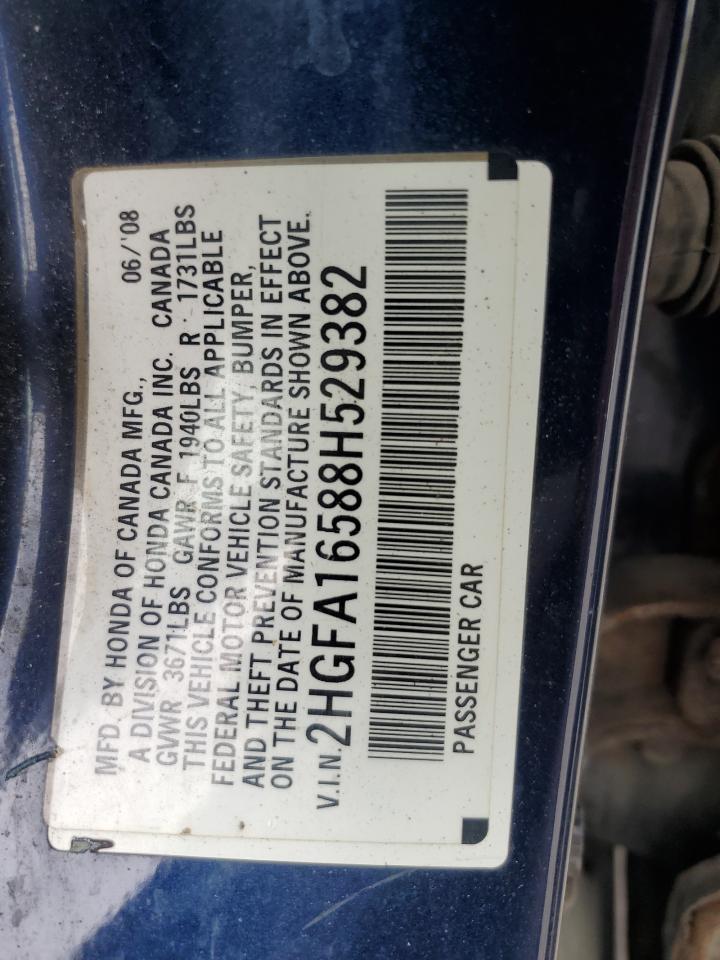 2HGFA16588H529382 2008 Honda Civic Lx