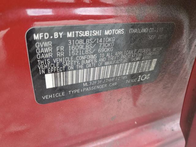 2017 Mitsubishi Mirage G4 Es VIN: ML32F3FJ7HHF12785 Lot: 60942584