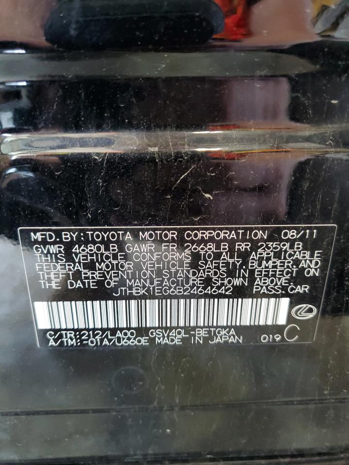 JTHBK1EG6B2464642 2011 Lexus Es 350