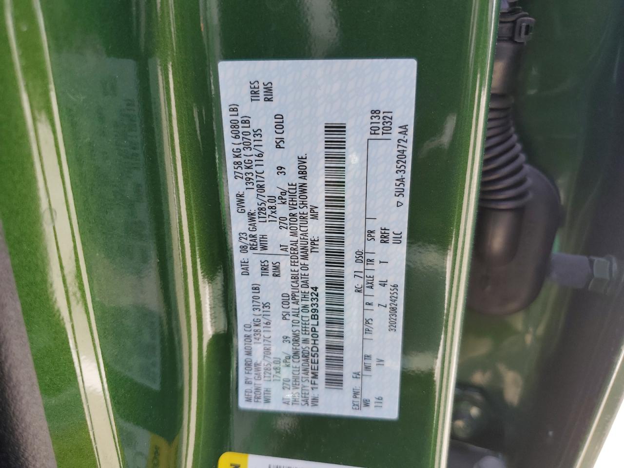 1FMEE5DH0PLB93324 2023 Ford Bronco Base