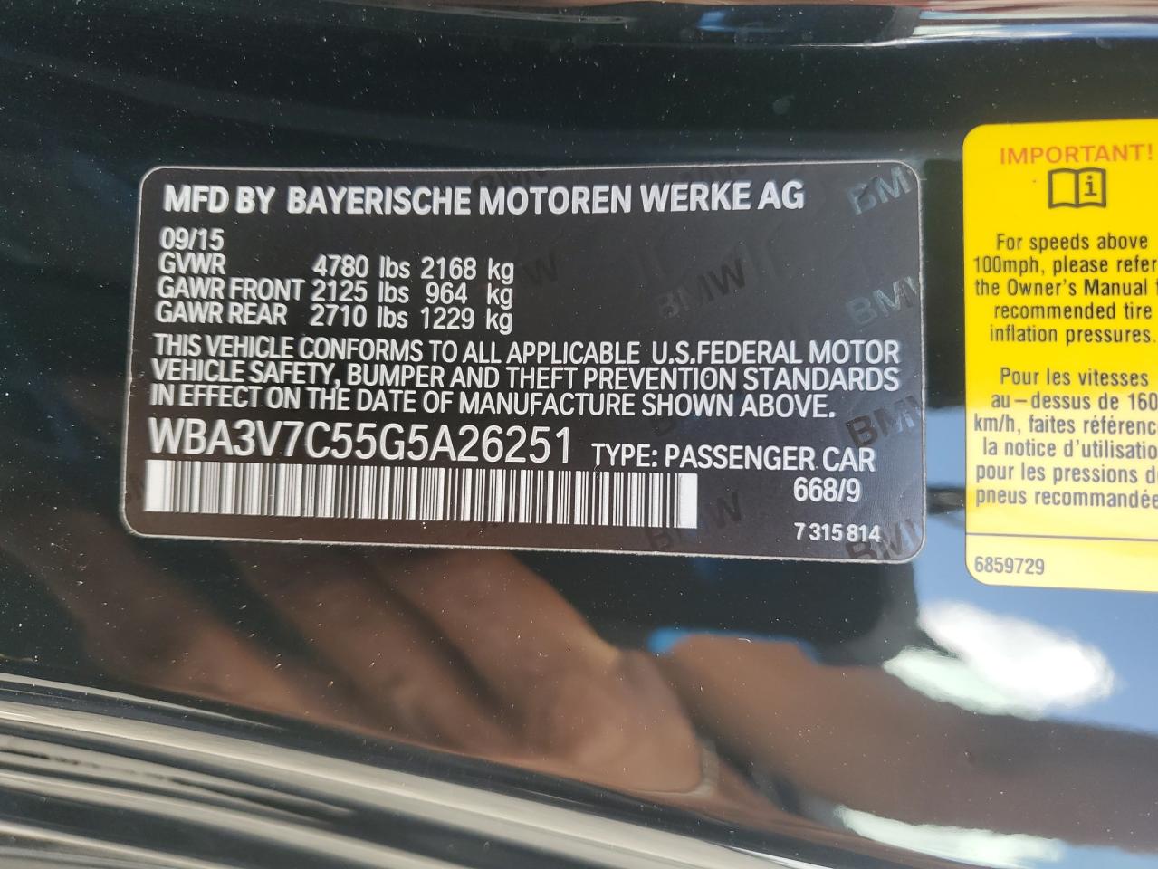 WBA3V7C55G5A26251 2016 BMW 428 I Sulev