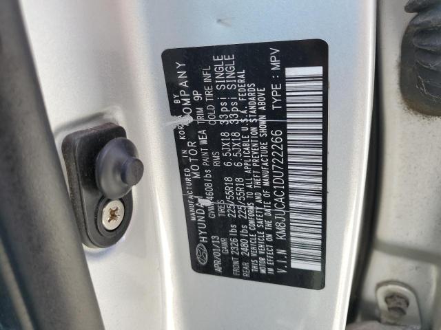 2013 Hyundai Tucson Gls VIN: KM8JUCAC1DU722266 Lot: 57739214