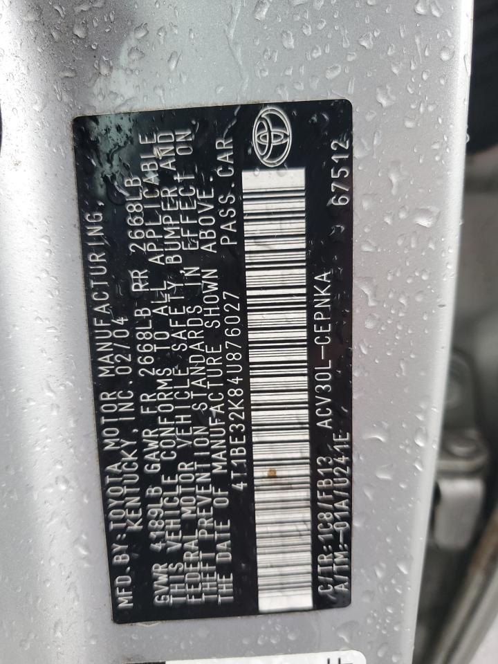 4T1BE32K84U876027 2004 Toyota Camry Le
