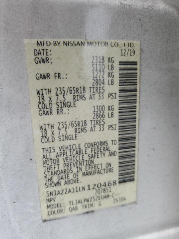 2020 Nissan Murano S VIN: 5N1AZ2AJ1LN120468 Lot: 58618934