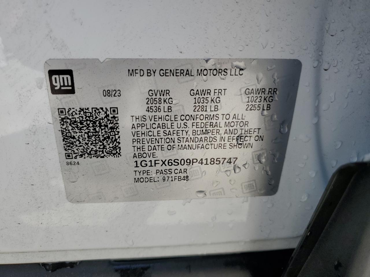 1G1FX6S09P4185747 2023 Chevrolet Bolt Ev 2Lt