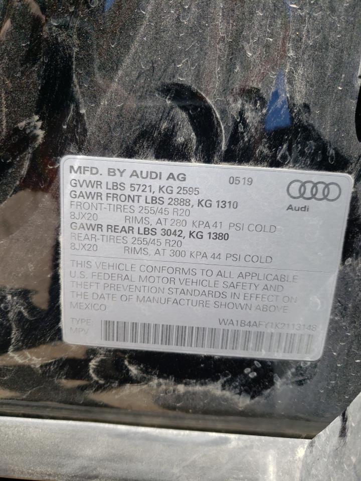 WA1B4AFY1K2113148 2019 Audi Sq5 Premium Plus