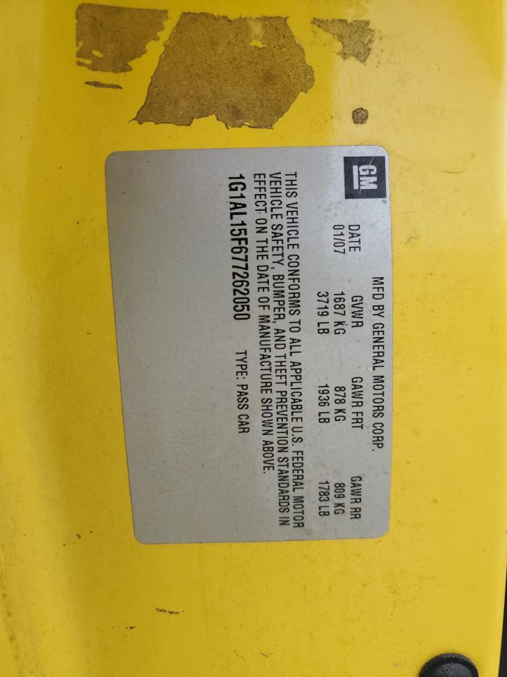 1G1AL15F677262050 2007 Chevrolet Cobalt Lt