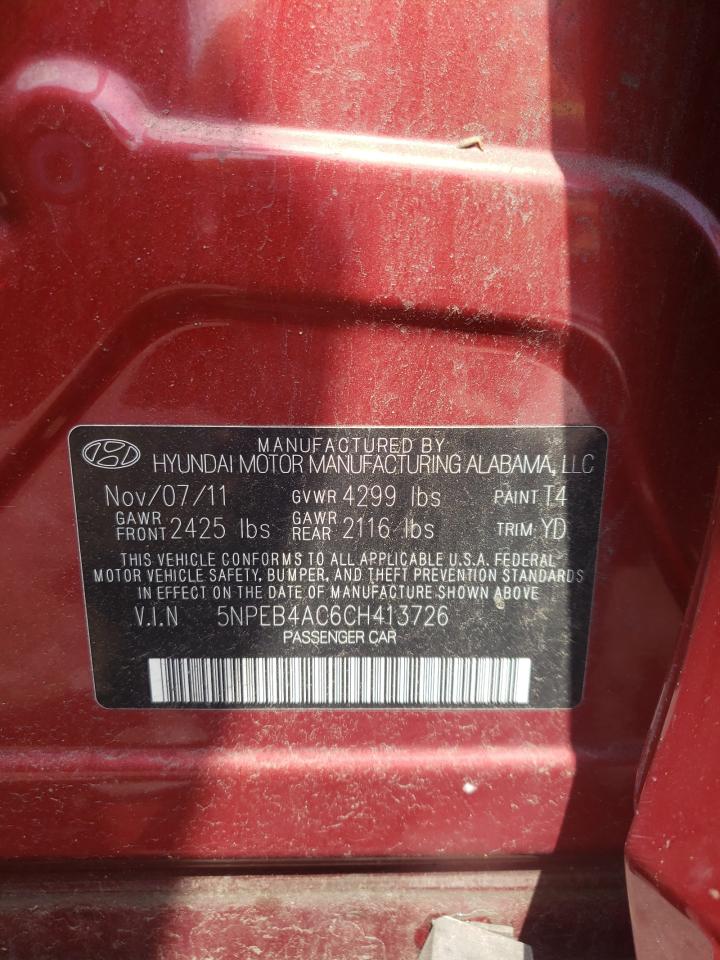 5NPEB4AC6CH413726 2012 Hyundai Sonata Gls