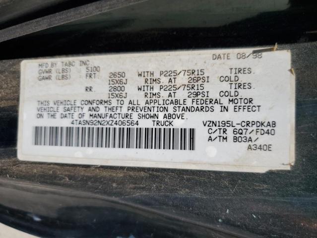 1999 Toyota Tacoma Xtracab Prerunner VIN: 4TASN92N2XZ406564 Lot: 58522134