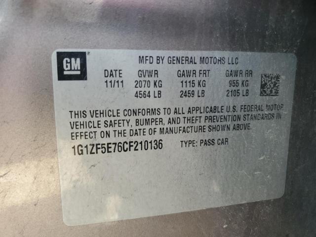 2012 Chevrolet Malibu 3Lt VIN: 1G1ZF5E76CF210136 Lot: 59922744