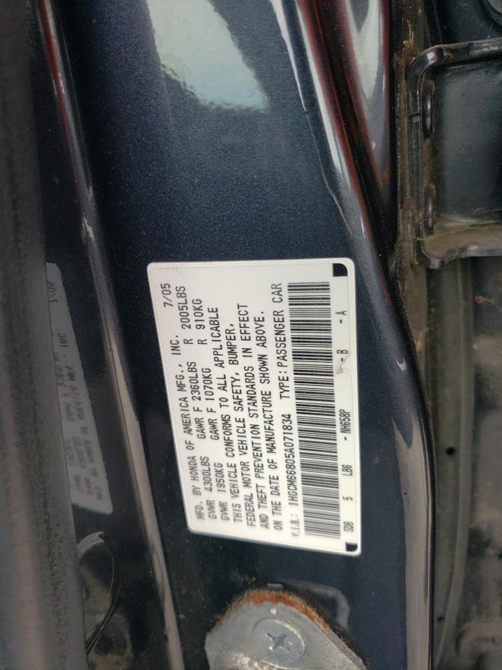1HGCM66805A071834 2005 Honda Accord Ex