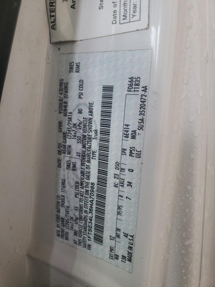 1FTSE34L36HA70988 2006 Ford Econoline E350 Super Duty Van