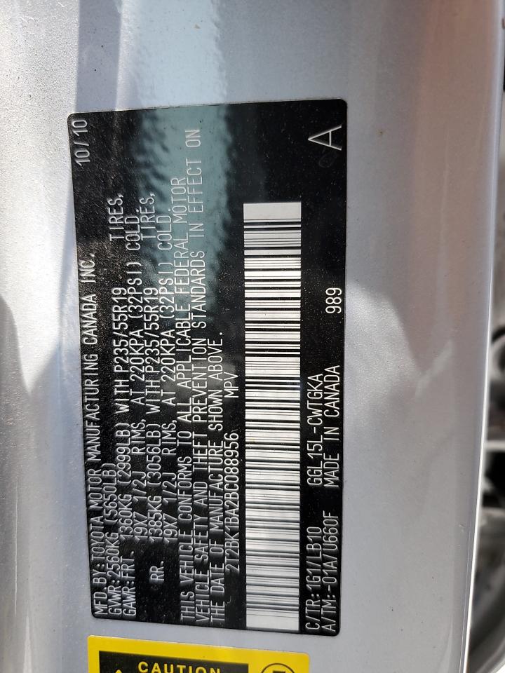 2T2BK1BA2BC088956 2011 Lexus Rx 350