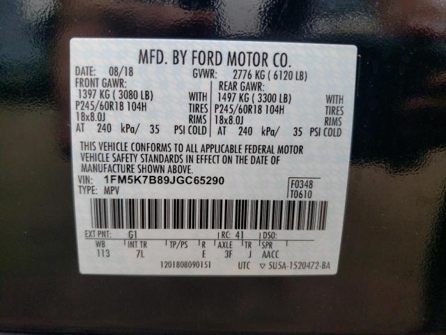 2018 Ford Explorer VIN: 1FM5K7B89JGC65290 Lot: 60274754