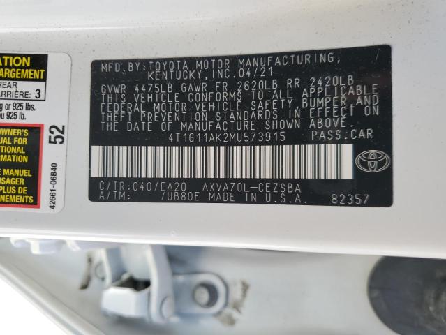 VIN 4T1G11AK2MU573915 2021 Toyota Camry, SE no.12