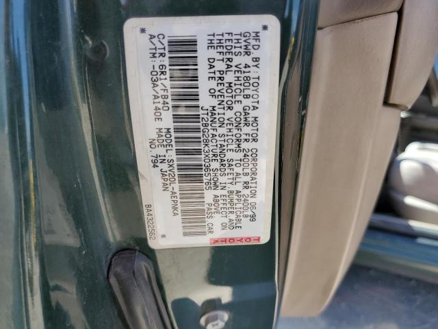 1999 Toyota Camry Le VIN: JT2BG28K3X0365765 Lot: 57980514