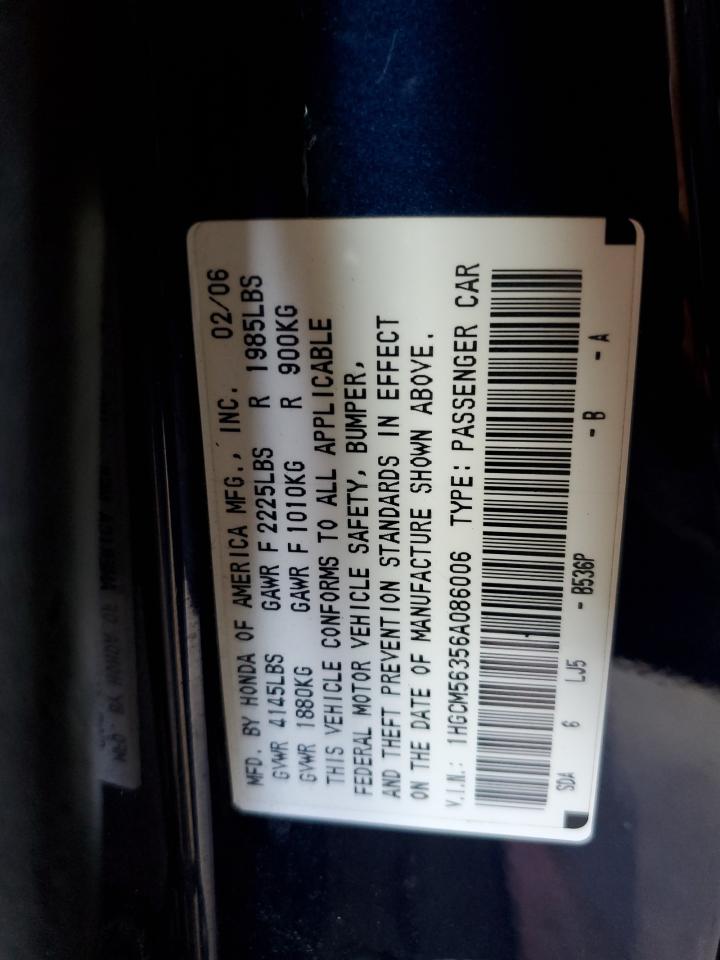 1HGCM56356A086006 2006 Honda Accord Se