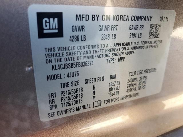 2015 BUICK ENCORE CON - KL4CJBSB5FB036374