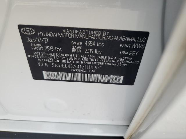 2021 Hyundai Sonata Sel VIN: 5NPEL4JA4MH110571 Lot: 60848034