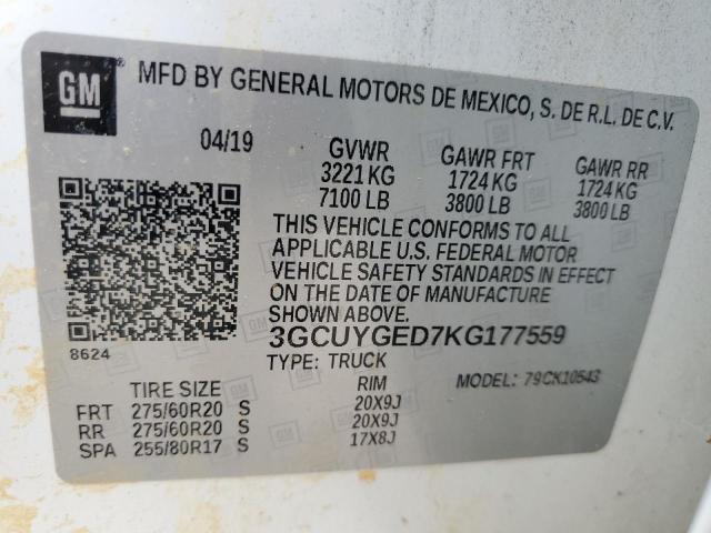 3GCUYGED7KG177559 2019 Chevrolet Silverado K1500 Ltz