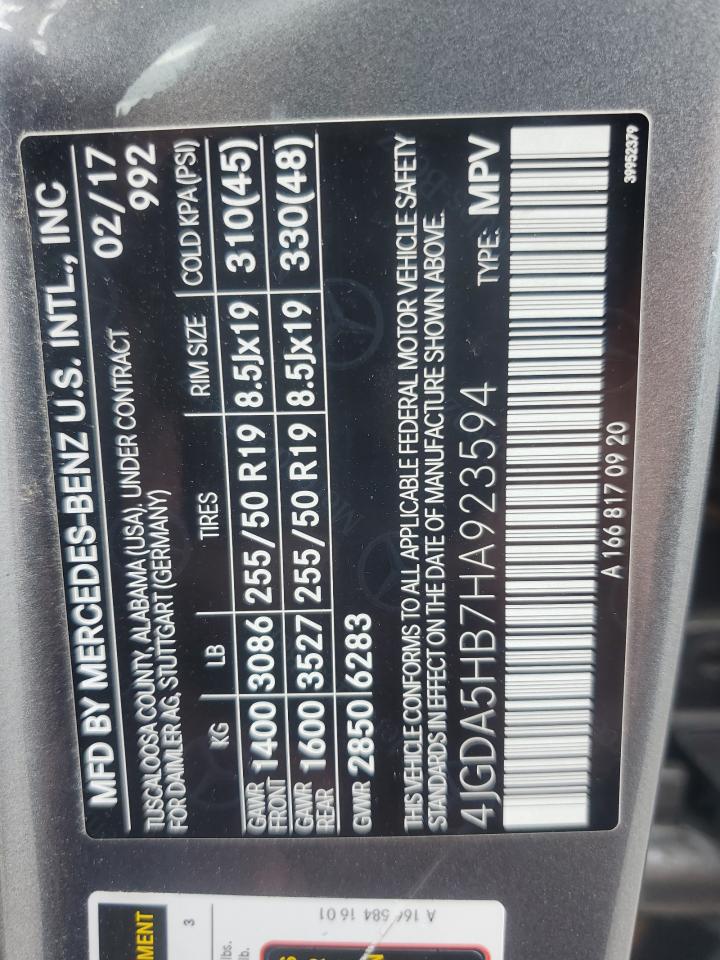 4JGDA5HB7HA923594 2017 Mercedes-Benz Gle 350 4Matic