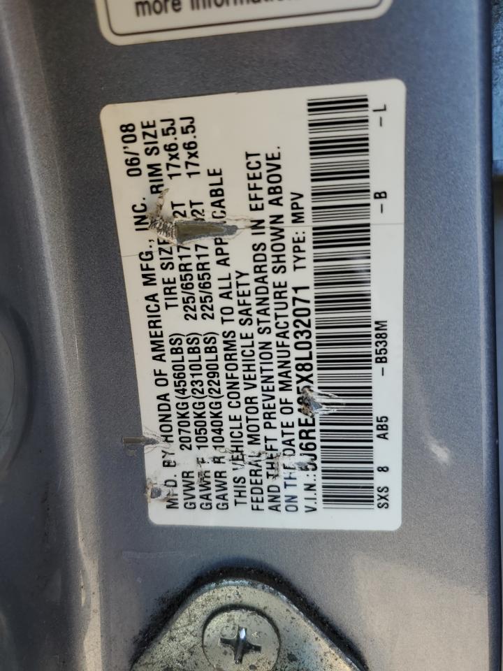 5J6RE485X8L032071 2008 Honda Cr-V Ex