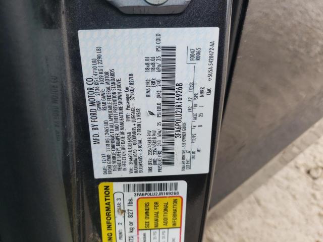 VIN 3FA6P0LU2JR169268 2018 Ford Fusion, Se Hybrid no.12