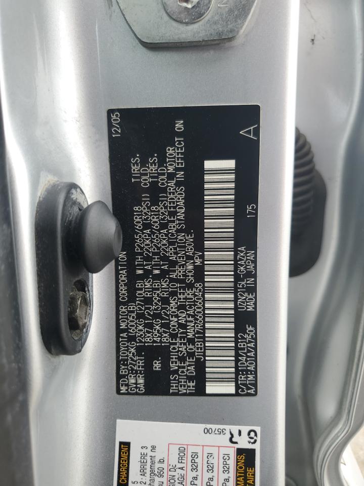 JTEBT17R660060458 2006 Toyota 4Runner Limited